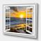 Designart - Open Window to Bright Yellow Sunset - Modern Seascape Canvas Artwork